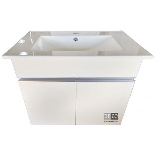 Bacha Loza , Mueble Baño Colgante 81x47 Tirador Aluminio