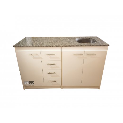 Mueble Cocina Mdf Bajo Mesada 1.50x88x54 Mas Granito 