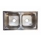 Pileta Doble De Acero Inoxidable 304 Sobreponer + Valvulas