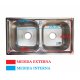 Pileta Doble De Acero Inoxidable 304 Sobreponer + Valvulas