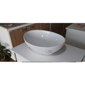 Bacha De Loza Apoyo Oval Sobreponer 33x41x14