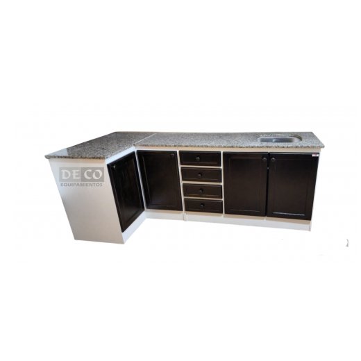 Mueble Cocina Esquinero,mesada En Granito Y Pileta.deco.