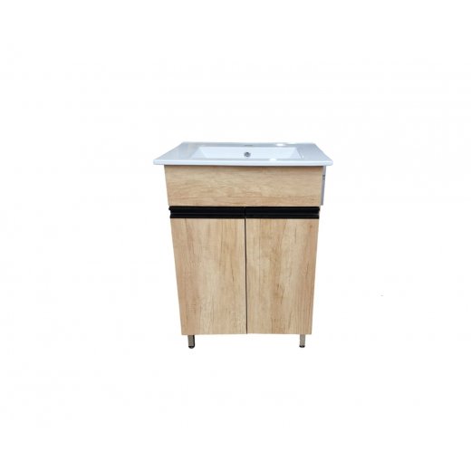 Mueble Baño Mdf18 C/patas, Bacha Loza 60 X 46 .