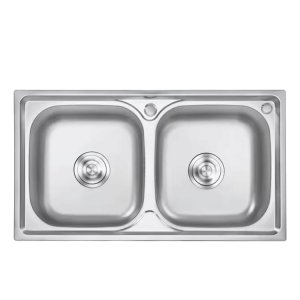 Pileta Doble,acero Inox 78 x 43 x 20