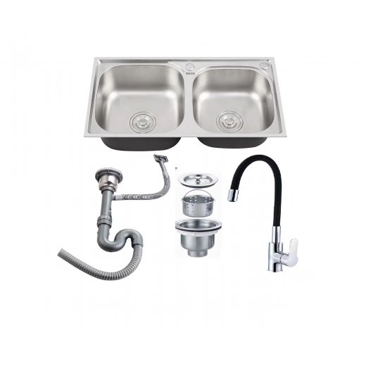 Pileta y mediae Acero Inox+ Valvulas ,sifon, monocomando 