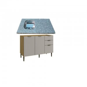 Bajo Mesada Cocina Mdf 120 Cm ,mesa Granito Y Pileta.