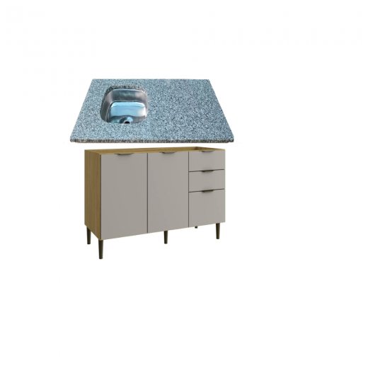 Bajo Mesada Cocina Mdf 120 Cm ,mesa Granito Y Pileta.