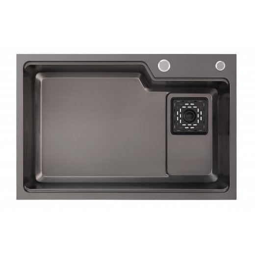 Pileta Acero Inox Grueso 304 ,negra C/accesorios Deco.