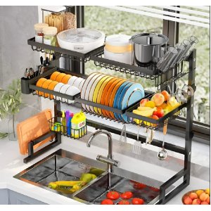 Escurridor De Platos 85cm Doble Acero Seca Trastes