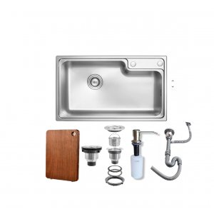 Pileta Acero Grueso 75 X 45 C/ACCESORIOS