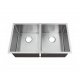 Pileta Cuadrada DOBLE Acero Inox.201