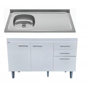 Bajo Mesa acero inox pileta izquierda