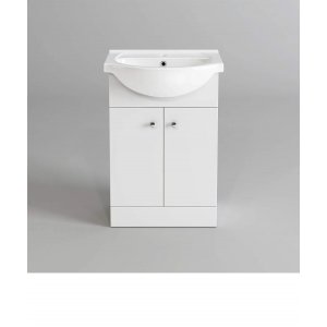 Mueble Baño Mdf , Bacha Loza 51x43x80 Armado Deco. Blanco Blanco 1 Agujero 