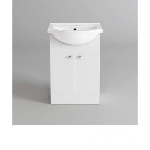 Mueble Baño Mdf , Bacha Loza 51x43x80 Armado Deco. Blanco Blanco 1 Agujero 