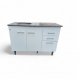  Mesada De Granito 120 Cm,mueble Bajo De Cocina Blanco Armado 