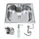  Pileta Inox Grande Simple Sobreponer 