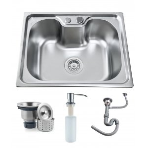  Pileta Inox Grande Simple Sobreponer 
