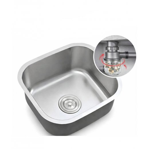 Pileta Acero Inox. Puntas Redondeada 42x36x19