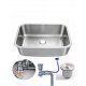Pileta Acero Inox. Grande Puntas Redondeada 59x38x17 Cm Deco