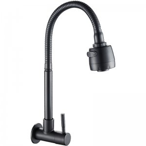  Griferia De Pared Flexible Fria En Negro Mate 