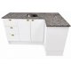 Mueble Bajo Mdf Mesada En Esquina L + Granito + Pileta