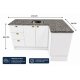 Mueble Bajo Mdf Mesada En Esquina L + Granito + Pileta