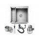  Pileta Cocina 45x45 Sobreponer Acero Profunda 304
