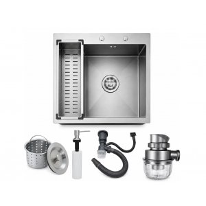  Pileta Cocina 45x45 Sobreponer Acero Profunda 304