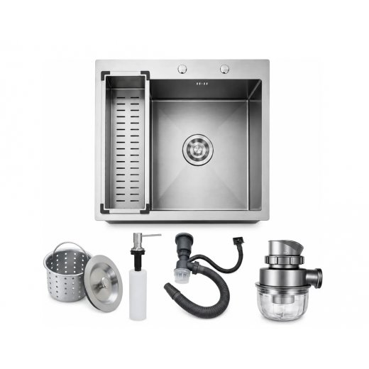  Pileta Cocina 45x45 Sobreponer Acero Profunda 304