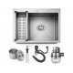 Pileta Cocina Cuadrada Acero 304 Sobreponer 60cm Profunda
