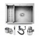  Pileta Cocina Cuadrada Acero 304 Sobreponer 70cm Profunda